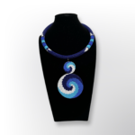Blue Spiral Beaded Necklace